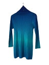 【中古】PLEATS PLEASE ISSEY MIYAKE◆長袖カットソー/3/ポリエステル/BLU/無地/PP53-FT384【レディースウェア】