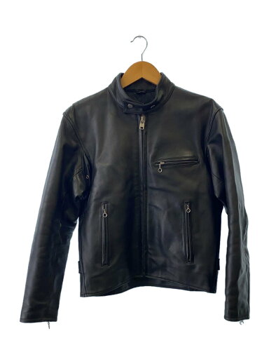 【中古】K’S KADOYA◆シングルライダースジャケット/M/レザー/BLK【メンズウェア】 【中古】K’S KADOYA◆シングルライダースジャケット/M/レザー/BLK【メンズウェア】