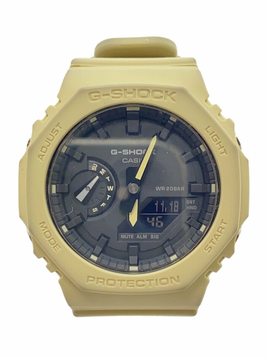 【中古】CASIO◆腕時計/デジタル/ラバー/BLK/CRM/SS/GA-2100【服飾雑貨他】