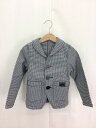 【中古】Bleu Horizon◆ジャケット/100cm/コットン/GRY/ギンガムCK【キッズ】