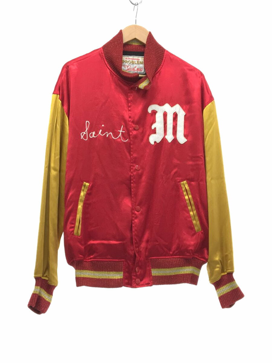 【中古】SAINT MICHAEL◆23SS/VARSITY JACKET/バーシティジャケット/L/レーヨン/レッド/SM-S23-0000-068//【メンズウェア】