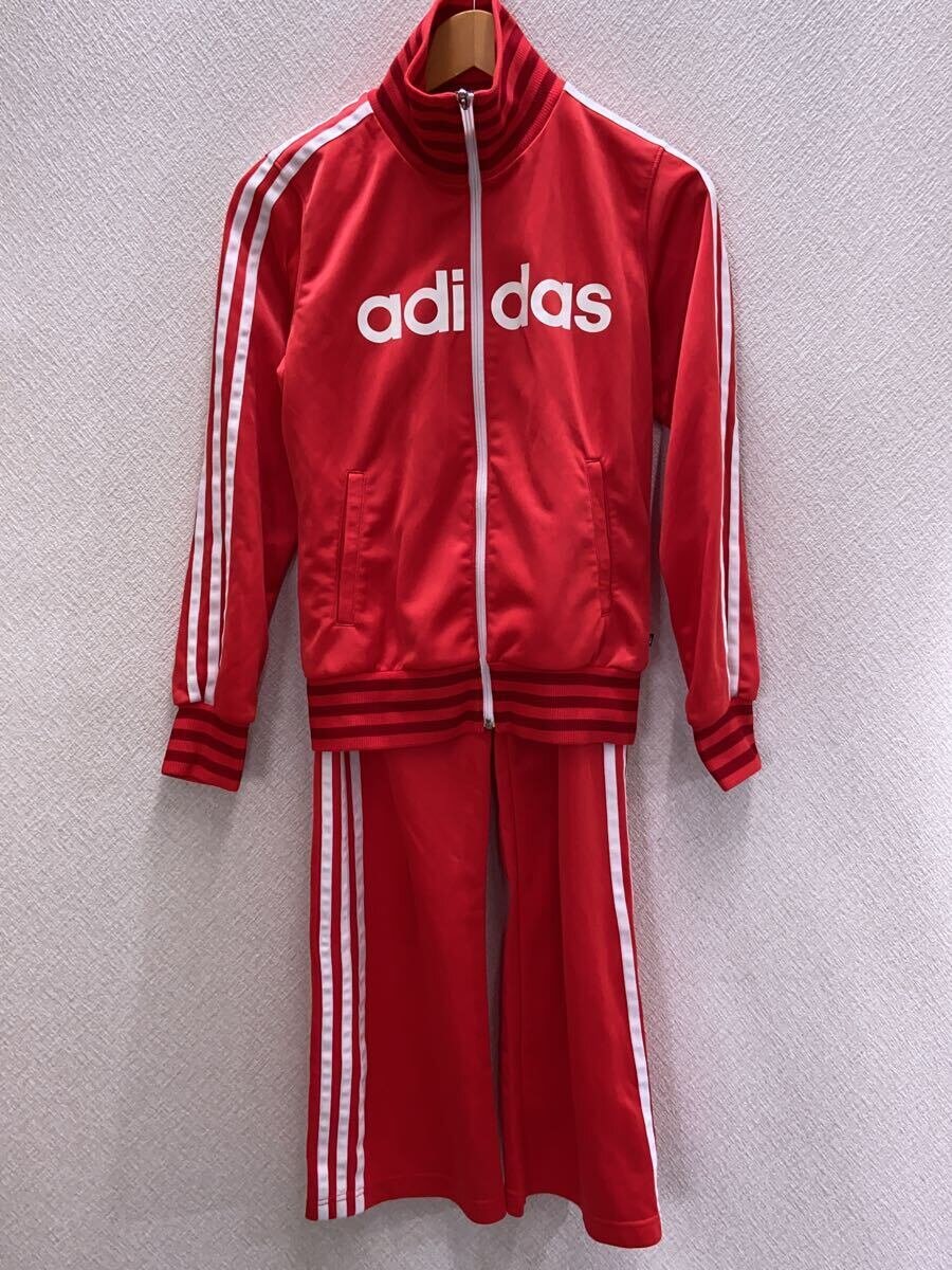 【中古】adidas◆セットアップ/S/ポリエステル/RED/無地/JD2019【レディースウェア】