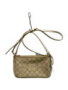 【中古】COACH◆ポーチ_シグネチャー_ベージュ/--/BEG【バッグ】