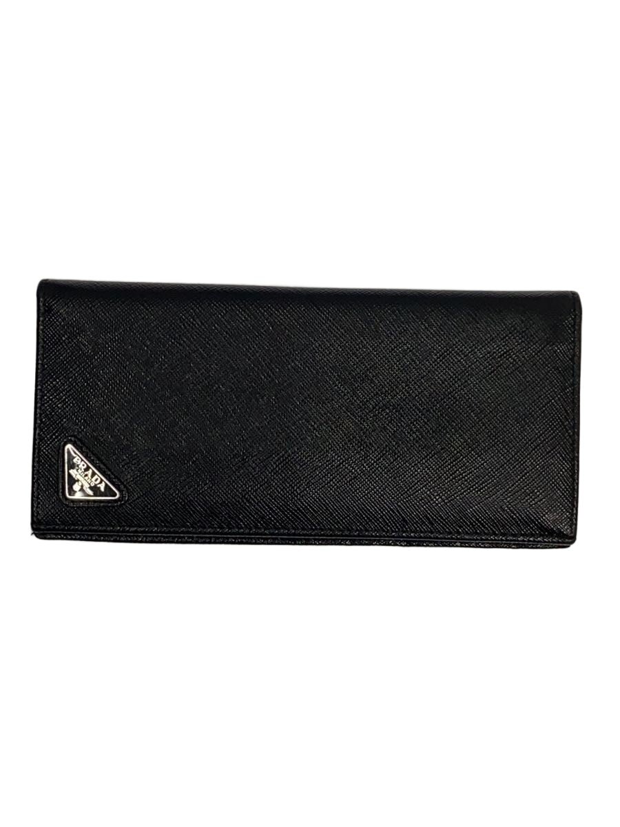 【中古】PRADA◆長財布/レザー/BLK/メンズ/2MV836//【服飾雑貨他】
