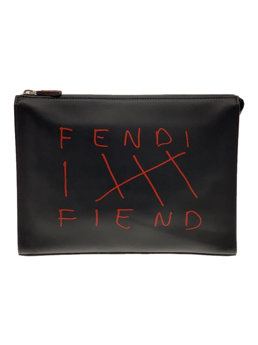 【中古】FENDI◆クラッチバッグ/レザ