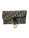 【中古】Christian Dior◆サドル チェーンポーチ スモール/キャンバス/GRY/モノグラム/レディース/内側小傷有【服飾雑貨他】