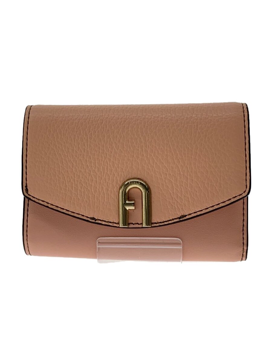 【中古】FURLA◆3つ折り財布/レザー/PNK/レディース/WP00217【服飾雑貨他】
