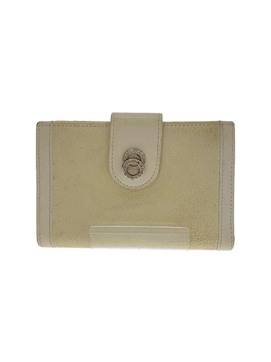 【中古】BVLGARI◆2つ折り財布/レザー/BEG/無地/レディース/25250//【服飾雑貨他】