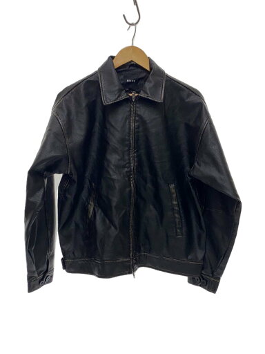【中古】BEAMS◆レザージャケット・ブルゾン/M/ポリエステル/BLK/11-18-1831-202-19-22【メンズウェア】 【中古】BEAMS◆レザージャケット・ブルゾン/M/ポリエステル/BLK/11-18-1831-202-19-22【メンズウェア】