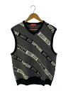【中古】Supreme◆22ss/ニットベスト(薄手)/M/コットン/BLK【メンズウェア】