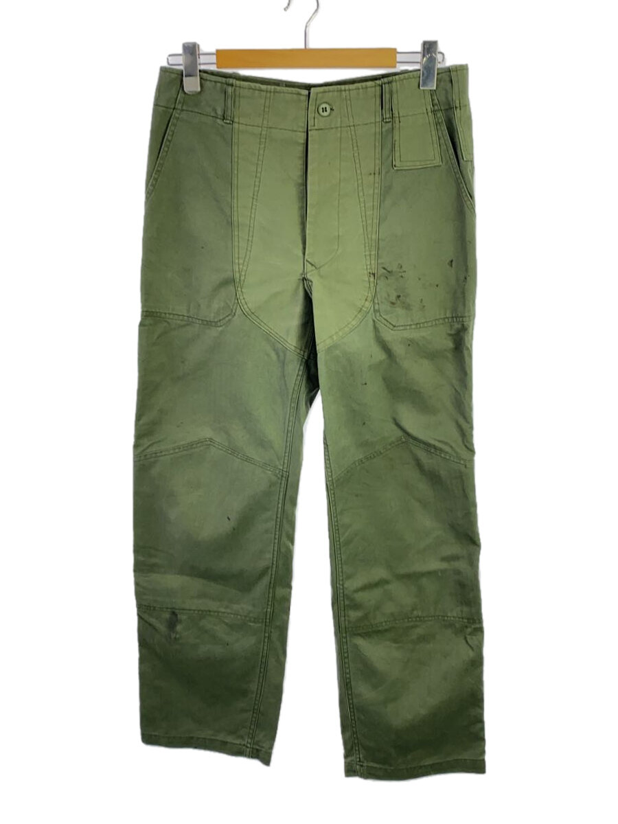 【中古】MILITARY◆ストレートパンツ/--/コットン/KHK/無地【メンズウェア】