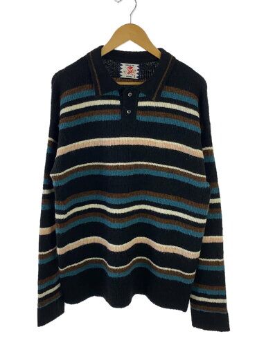 【中古】SON OF THE CHEESE◆ニット・セーター(厚手)/L/アクリル/BLK/ボーダー/SC2220-KN05/Border Polo【メンズウェア】 【中古】SON OF THE CHEESE◆ニット・セーター(厚手)/L/アクリル/BLK/ボーダー/SC2220-KN05/Border Polo【メンズウェア】