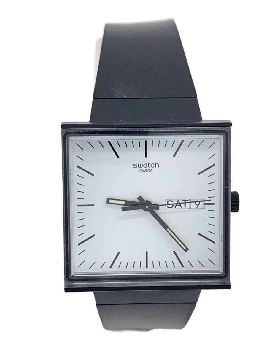 SWATCH◆WHAT IF/クォーツ腕時計/アナログ/WHT/BLK//