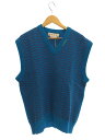 【中古】MARNI◆ニットベスト(厚手)/52/ウール/BLU/チェック/CVMG0078Q0/22AWジャガードチェックニット【メンズウェア】
