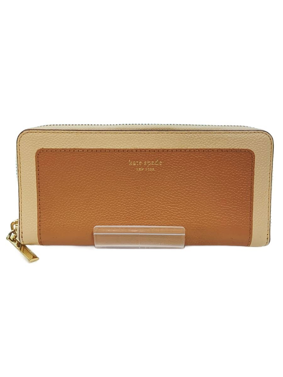 【中古】kate spade new york◆kate spade/長財布/牛革/BEG/無地/レディース/PWRU7100/ベージュ【服飾雑貨他】