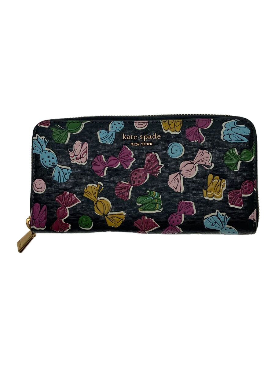 【中古】kate spade new york◆長財布/--/BLK/総柄/レディース【服飾雑貨他】