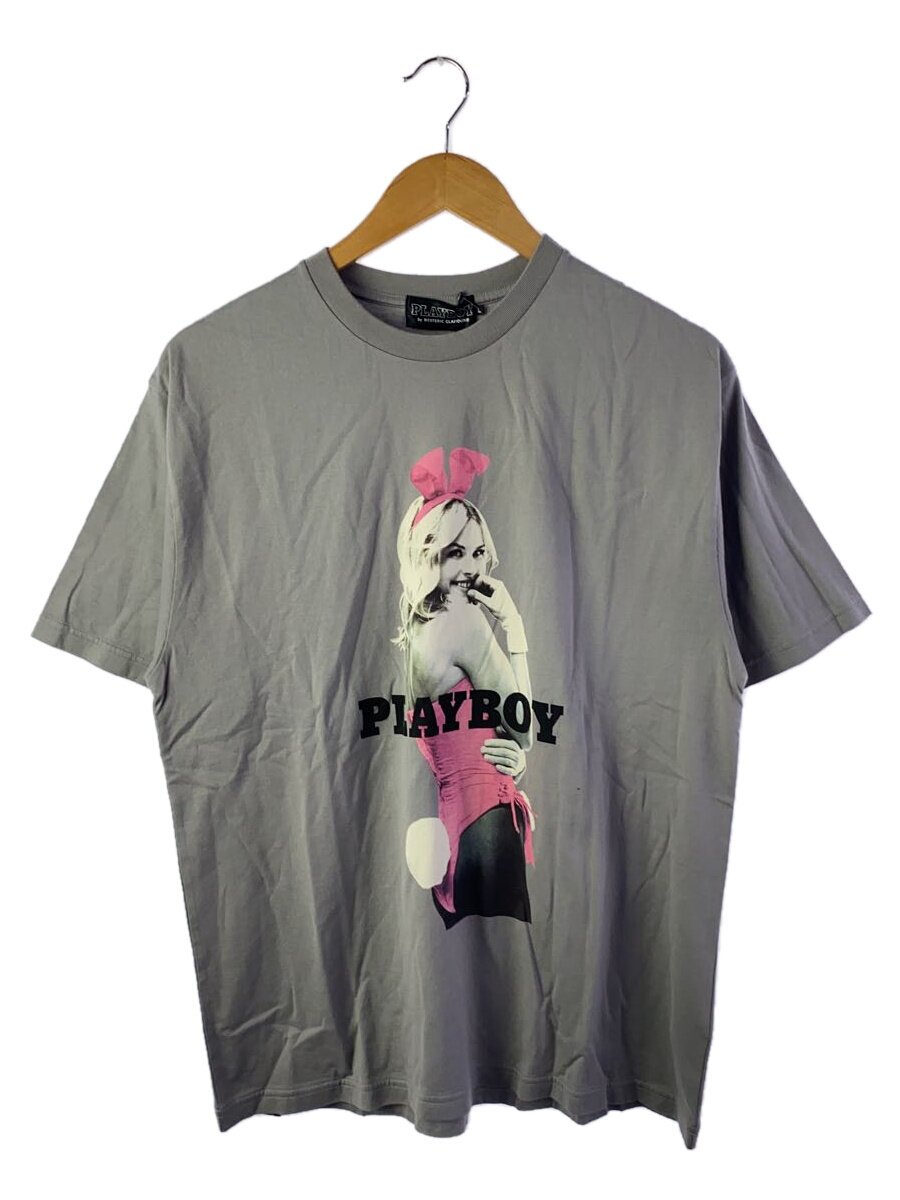 【中古】PLAYBOY×HYSTERIC GLAMOUR◆Tシャツ/L/コットン/GRY/02223CT10484//【メンズウェア】