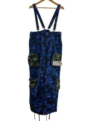 【中古】A BATHING APE◆オーバーオール/XL/ポリエステル/NVY/カモフラ/001PTI731908C【メンズウェア】 【中古】A BATHING APE◆オーバーオール/XL/ポリエステル/NVY/カモフラ/001PTI731908C【メンズウェア】