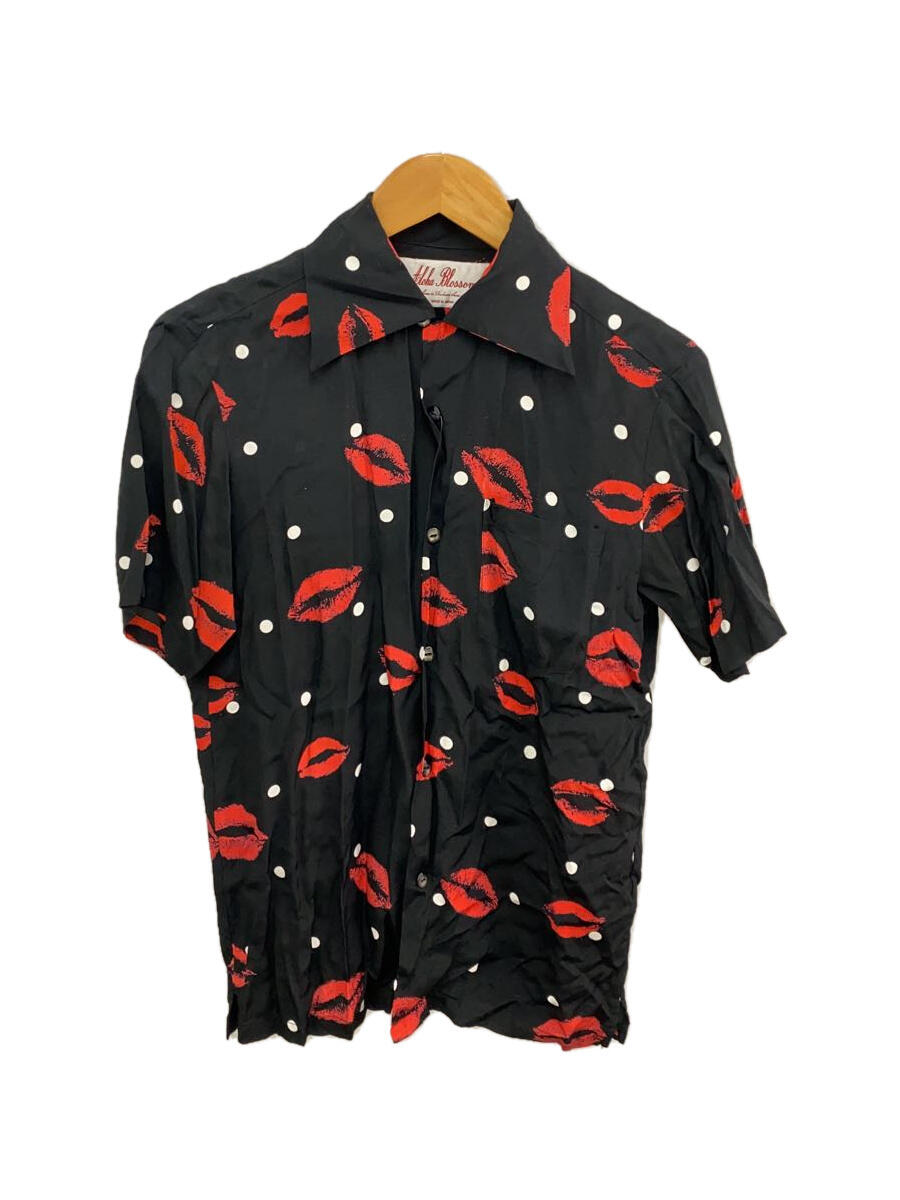 【中古】Aloha Blossom◆アロハシャツ/38/レーヨン/BLK/総柄/ab-0002010101【メンズウェア】