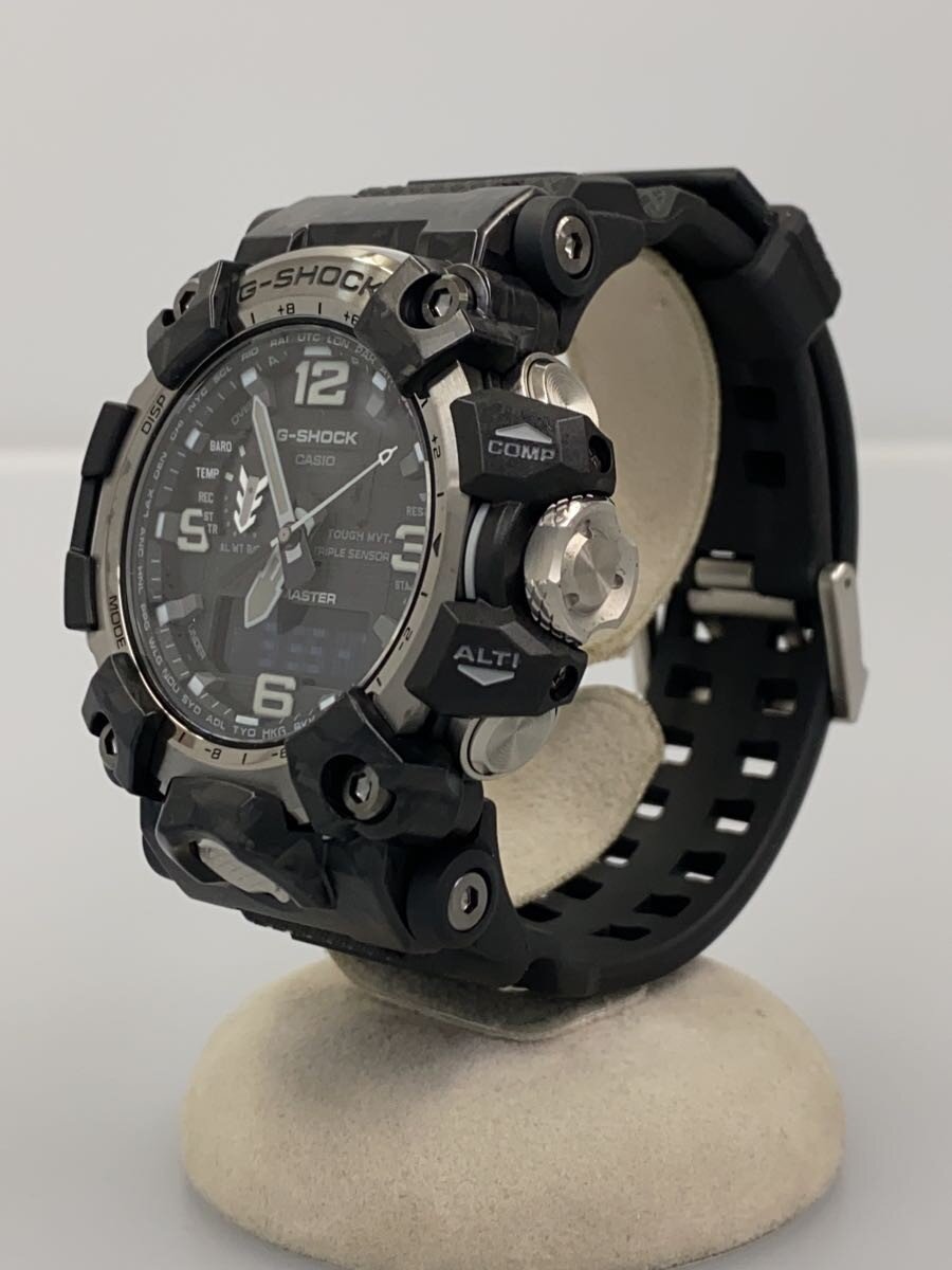 【中古】CASIO◆クォーツ腕時計/アナログ/ラバー/BLK/BLK/カーボン【服飾雑貨他】 2