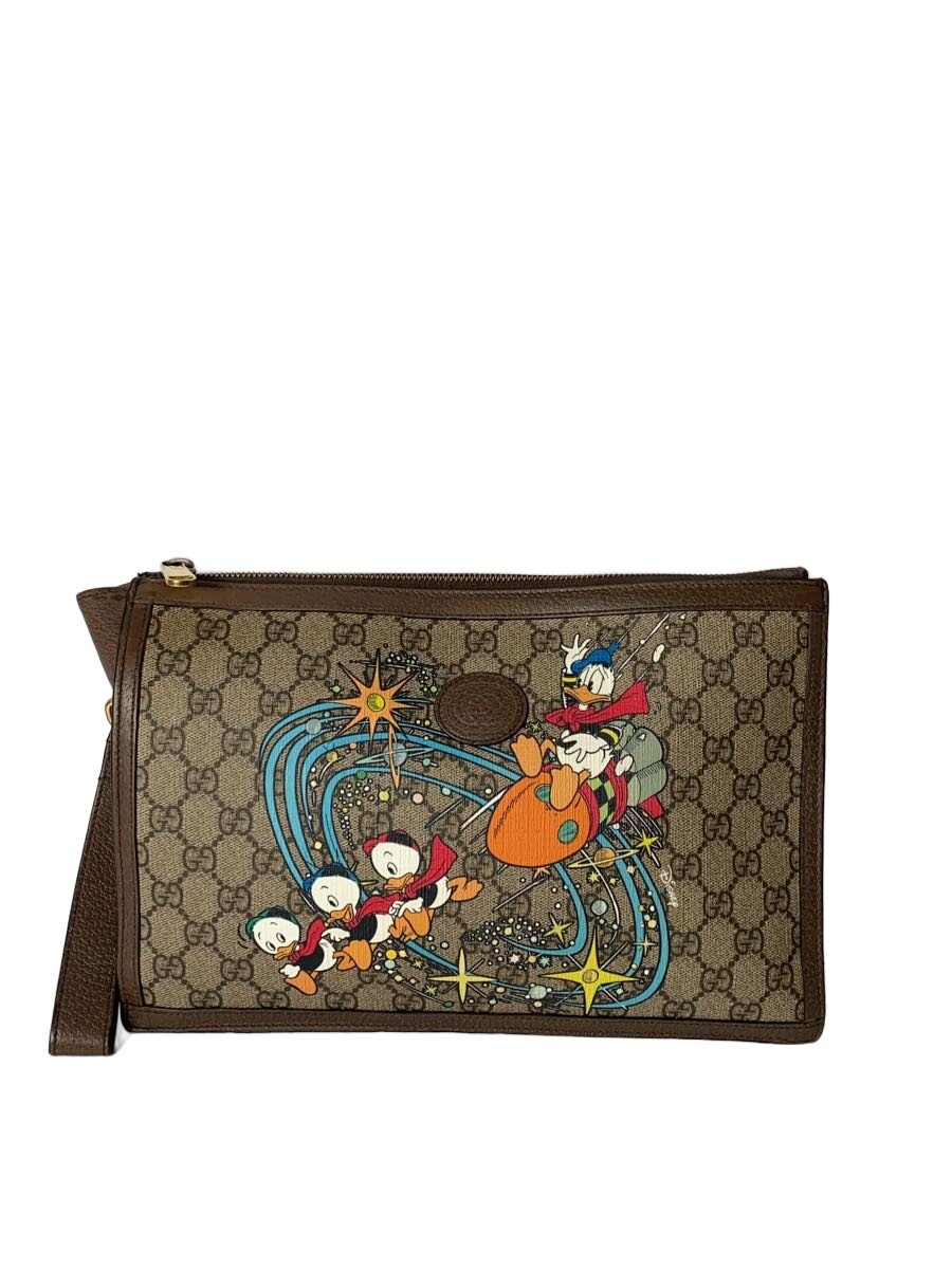 【中古】GUCCI◆クラッチバッグ_GGスプリーム/PVC/BEG/総柄//【バッグ】