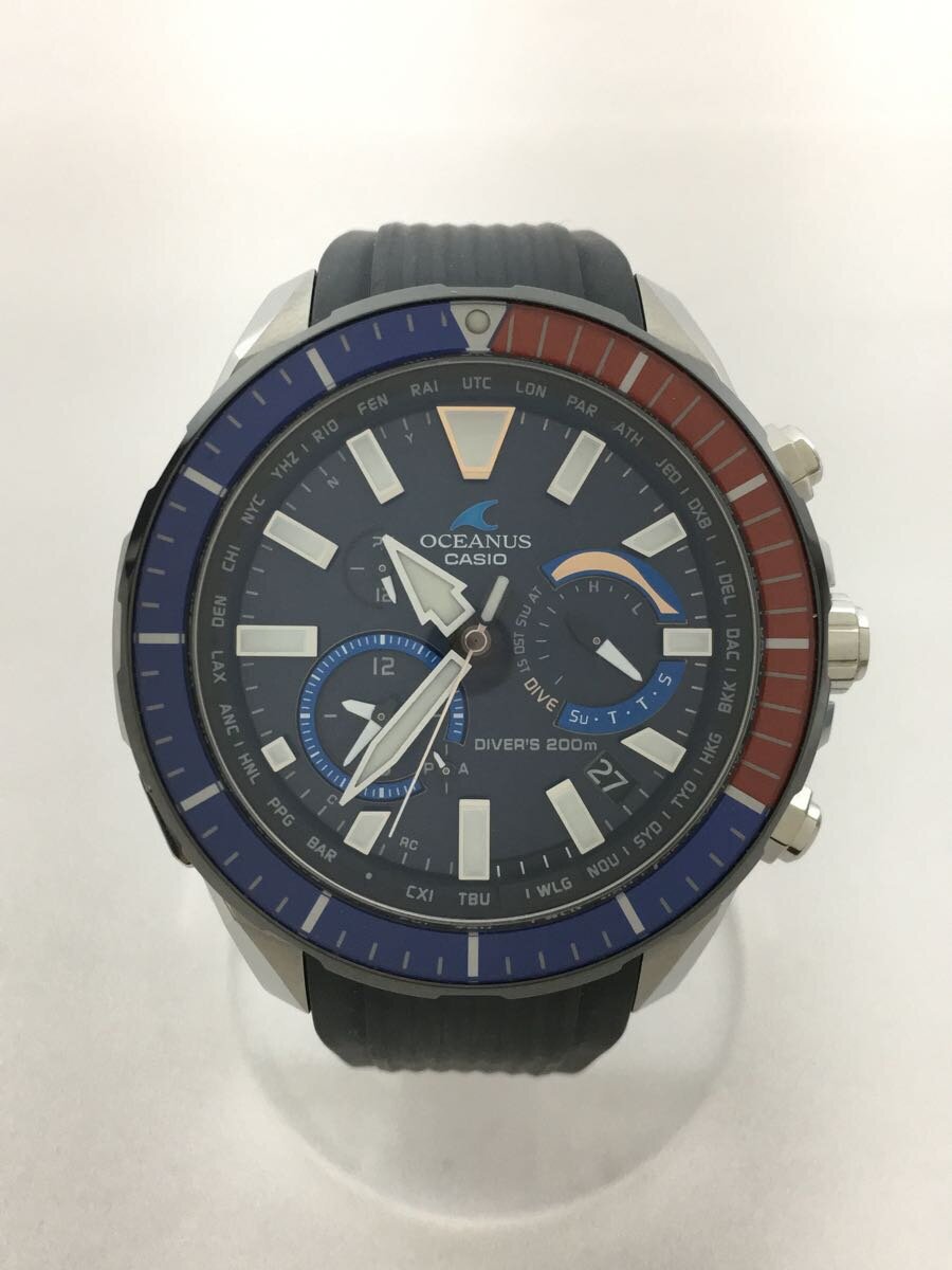 【中古】CASIO◆ソーラー腕時計_OCEANU