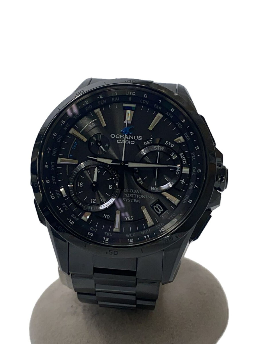 【中古】CASIO◆ソーラー腕時計・OCEA