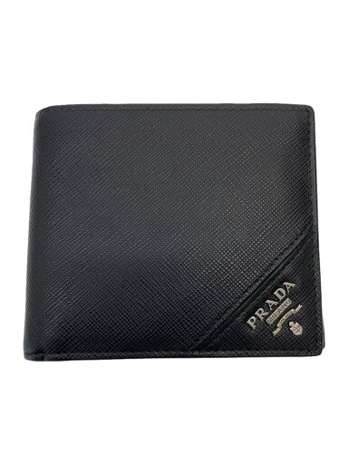 【中古】PRADA◆2つ折り財布/レザー/BLK/無地/メンズ/2mo738【服飾雑貨他】 【中古】PRADA◆2つ折り財布/レザー/BLK/無地/メンズ/2mo738【服飾雑貨他】