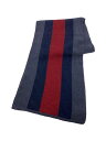 【中古】GUCCI◆マフラー/ストライプ/ウール/グレー/ネイビー/レッド【服飾雑貨他】(4)