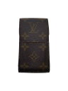 【中古】LOUIS VUITTON◆エテュイ・シガレット_モノグラム・キャンバス_BRW/レザー/BRW/総柄/メンズ【服飾雑貨他】