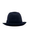 【中古】STETSON◆中折れハット/L/BLK/無地/メンズ【服飾雑貨他】