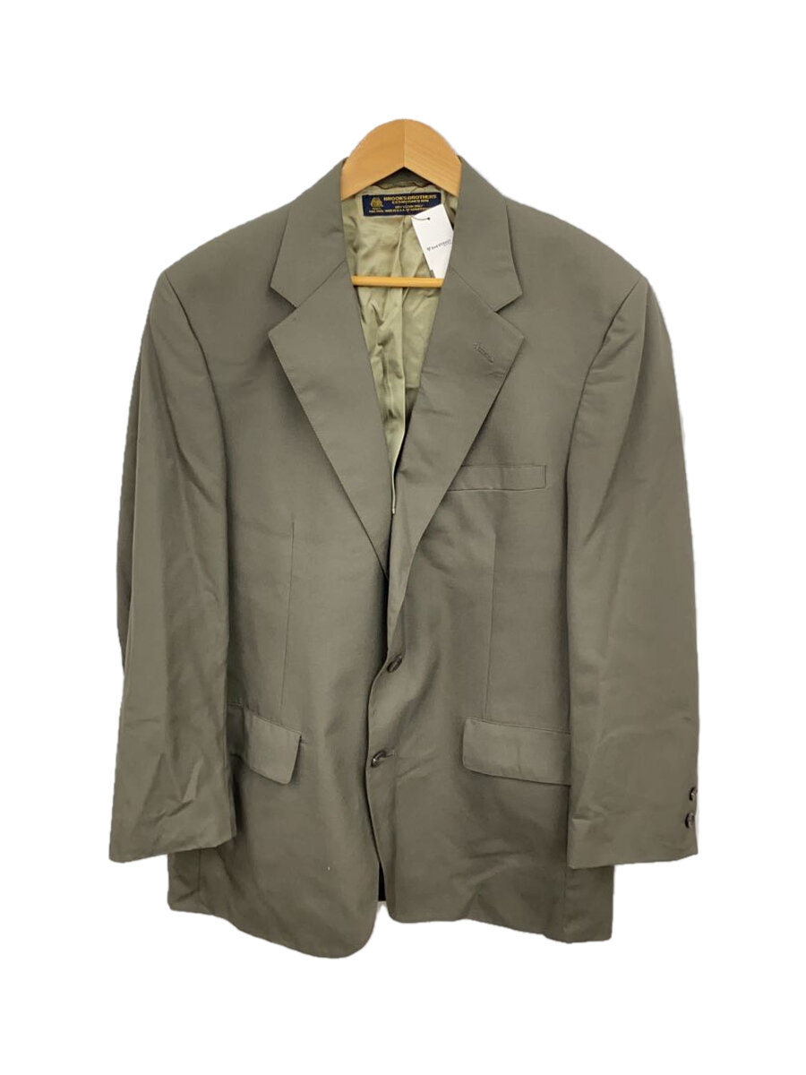 【中古】BROOKS BROTHERS◆テーラードジャケット/ウール/KHK/無地/USA製【メンズウェア】