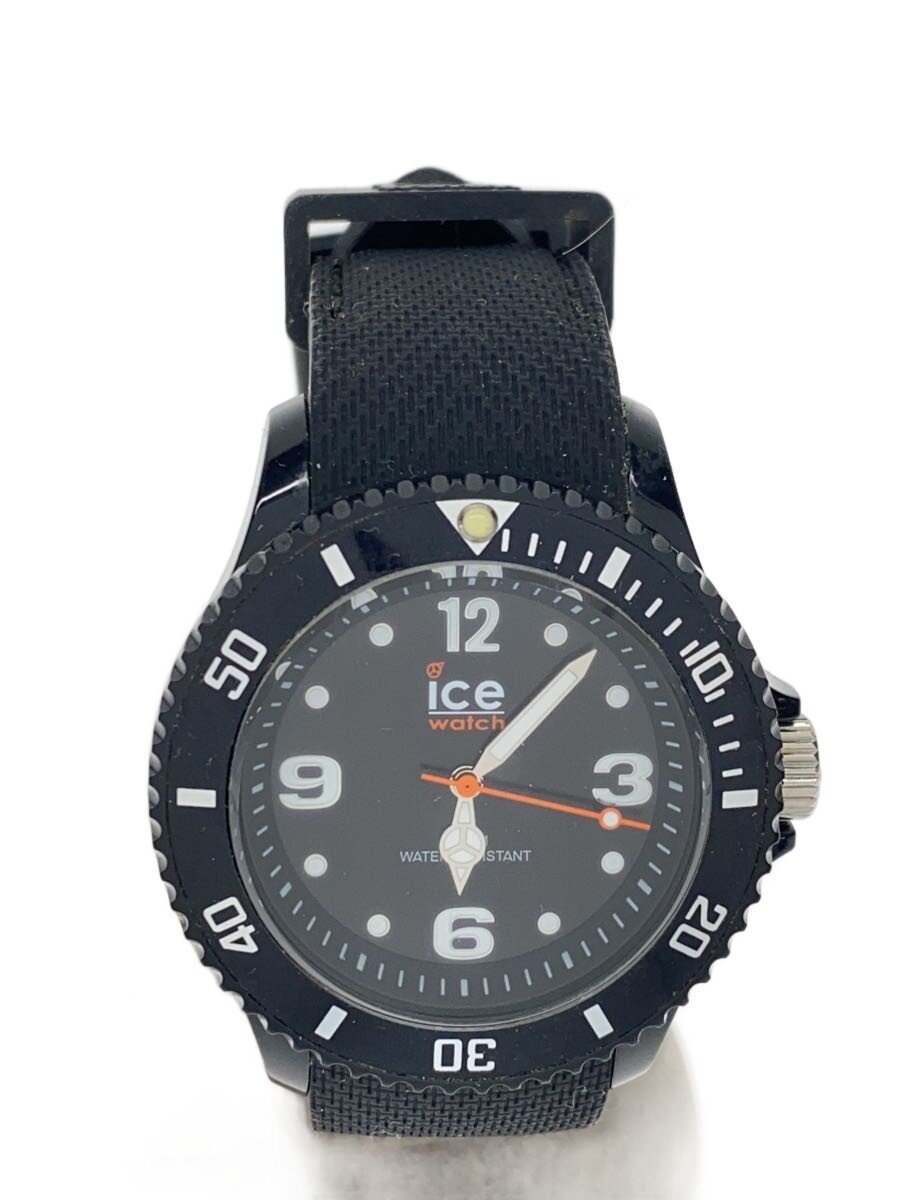 ice watch◆クォーツ腕時計/アナログ/ラバー/BLK/BLK