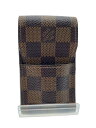 【中古】LOUIS VUITTON◆エテュイ・シガレット_ダミエ・エベヌ_BRW/--/BRW/メンズ//【服飾雑貨他】
