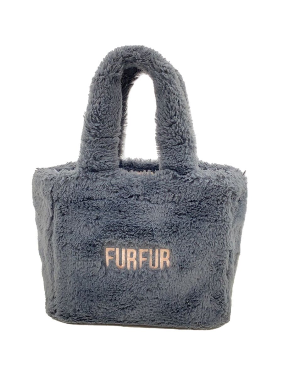 【中古】furfur◆ハンドバッグ/ポリエステル/GRY/無地/rwgb244517【バッグ】