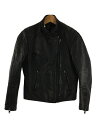 【中古】HARLEY DAVIDSON◆70s/ダブルライダースジャケット/--/レザー/BLK/amf【メンズウェア】