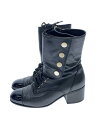 【中古】CHANEL◆ブーツ/38/BLK/レザー/G35229【シューズ】(4)