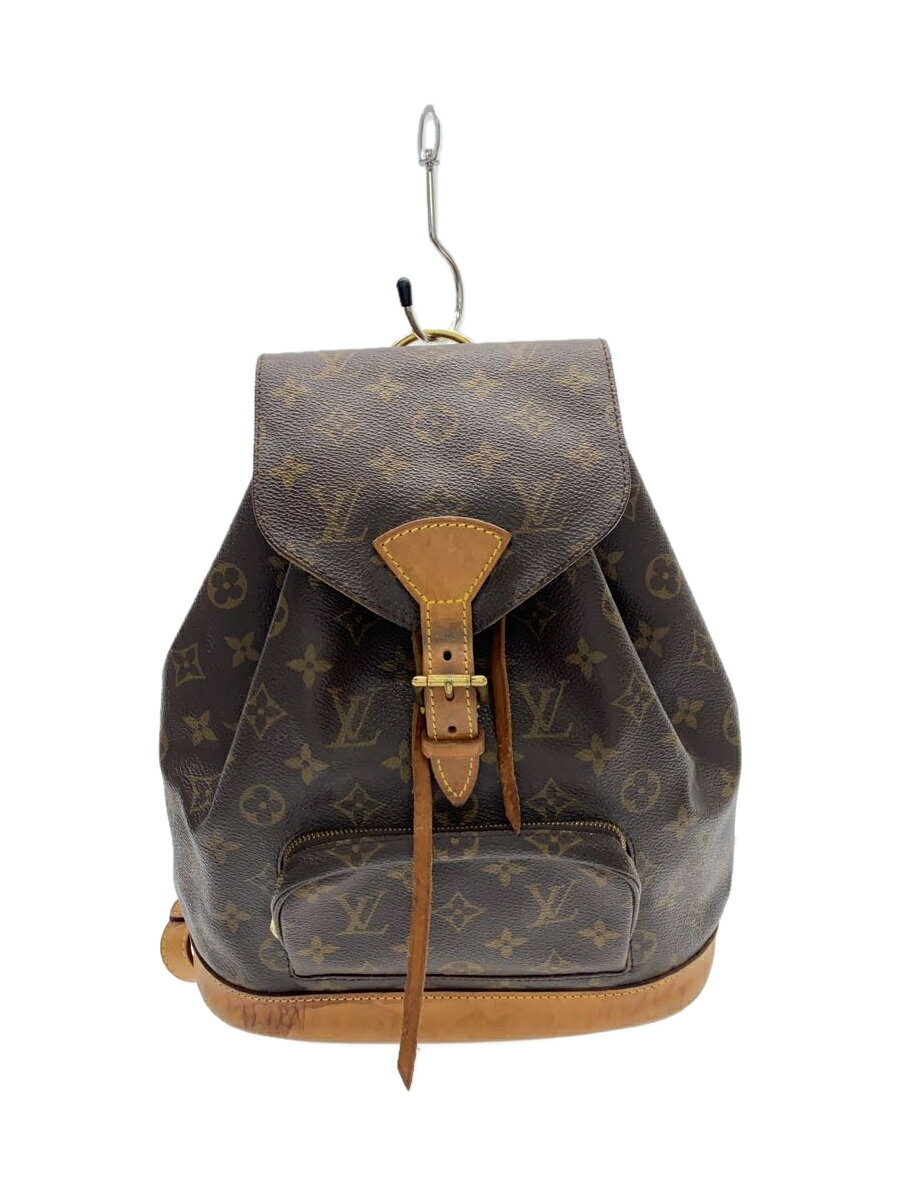 【中古】LOUIS VUITTON◆モンスリMM_モノグラム・キャンバス_BRW/PVC/BRW【バッグ】