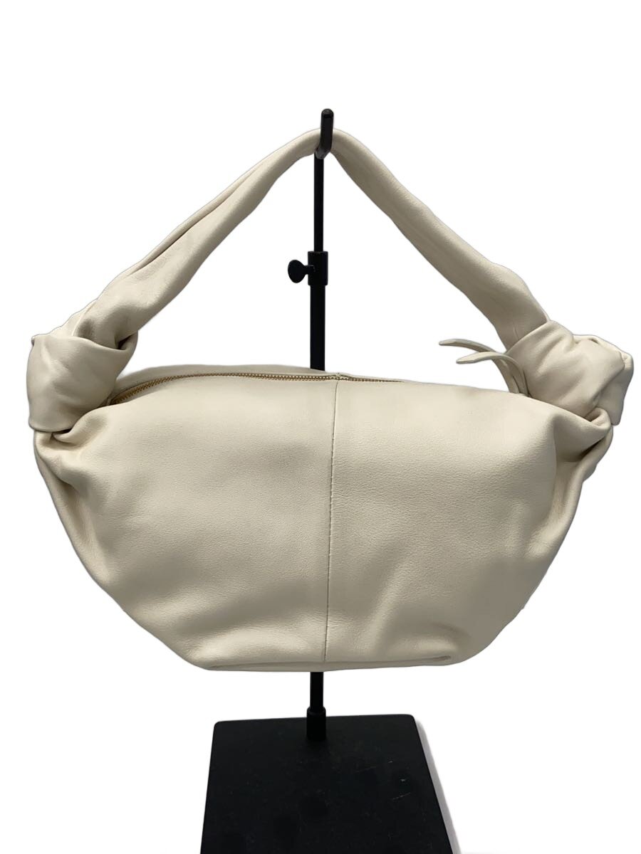 【中古】BOTTEGA VENETA◆ハンドバッグ/レザー/WHT/無地【バッグ】