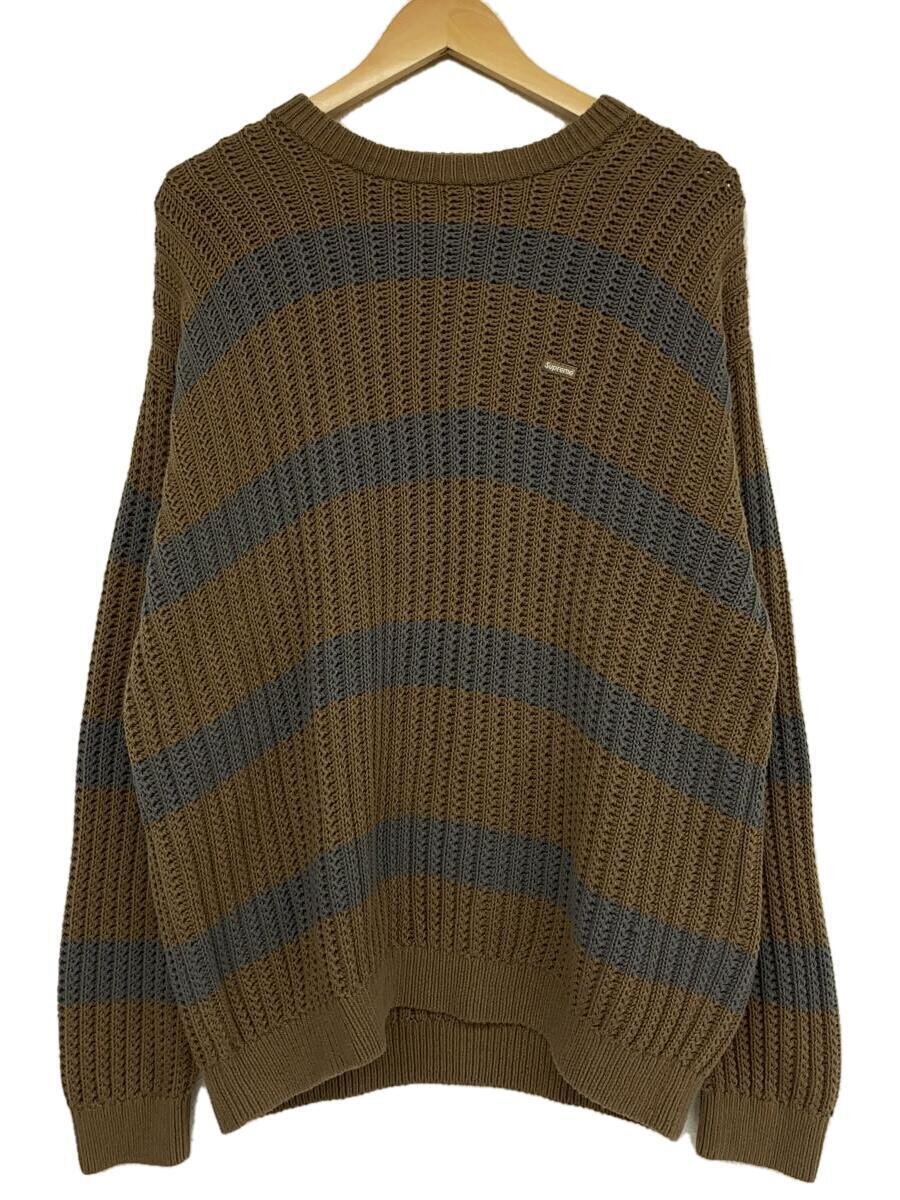 Supreme◆25SS/Loose Gauge Stripe Small Box Sweater/L/コットン/BRW/ボーダー