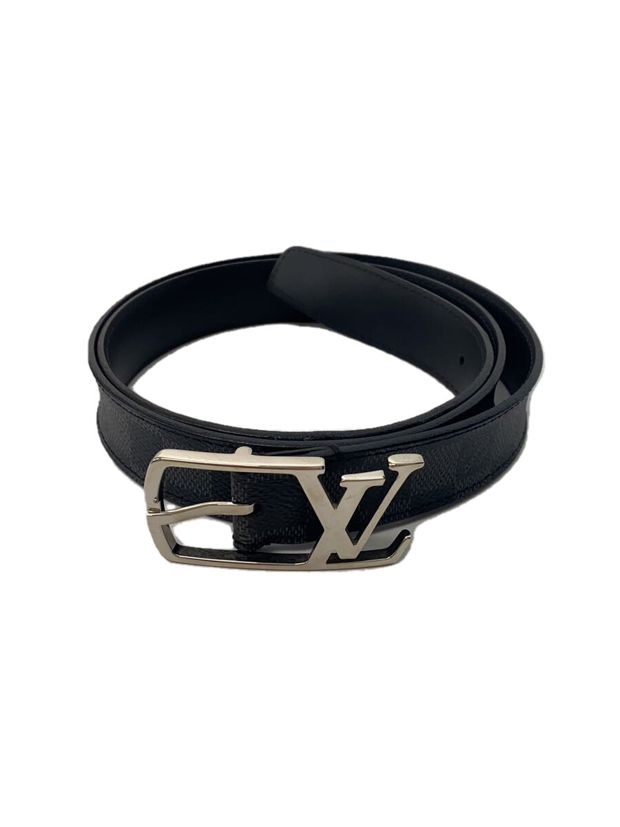 【中古】LOUIS VUITTON◆ベルト/レザー/ブラック/メンズ【服飾雑貨他】