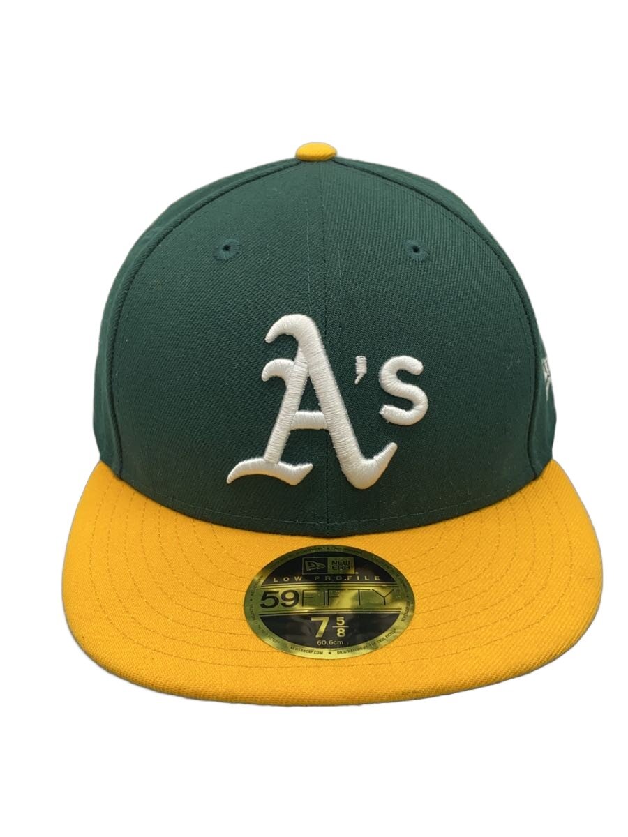 Cap - 【中古】NEW ERA◆キャップ/7 5/8/ポリエステル/GRN/メンズ【服飾雑貨他】