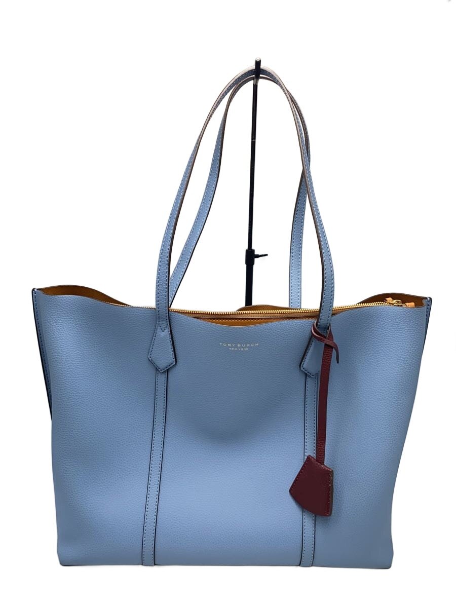 TORY BURCH - 【中古】TORY BURCH◆トートバッグ/レザー/BLU/無地【バッグ】