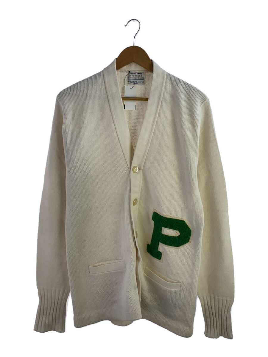 Rakuten - 【中古】PASADENA SPORTING GOODS/レタードカーディガン/40/アクリル/WHT/ニット//【メンズウェア】