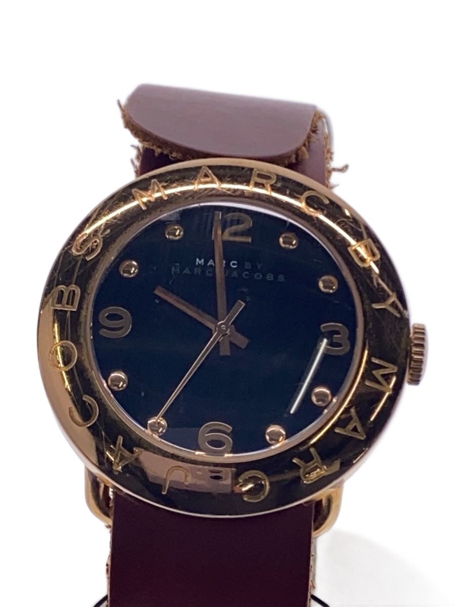 FRANCK MULLER - 【中古】MARC BY MARC JACOBS◆クォーツ腕時計/アナログ/チタン/GLD/BRW/MBM1225【服飾雑貨他】