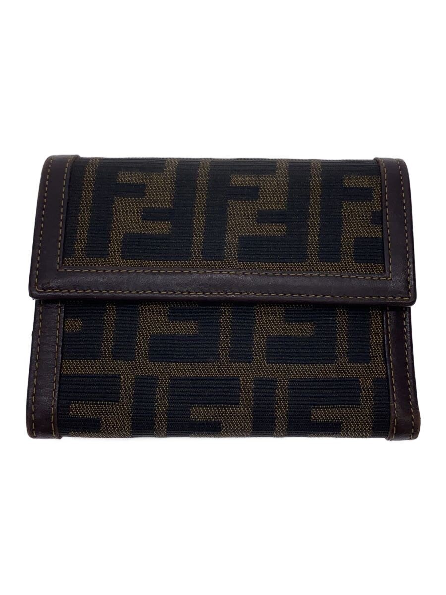 【中古】FENDI◆3つ折り財布/キャンバス/BRW/総柄/レディース/2277-30729-079//【服飾雑貨他】