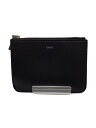 【中古】VASIC◆ポーチ/レザー/BLK/無地【バッグ】