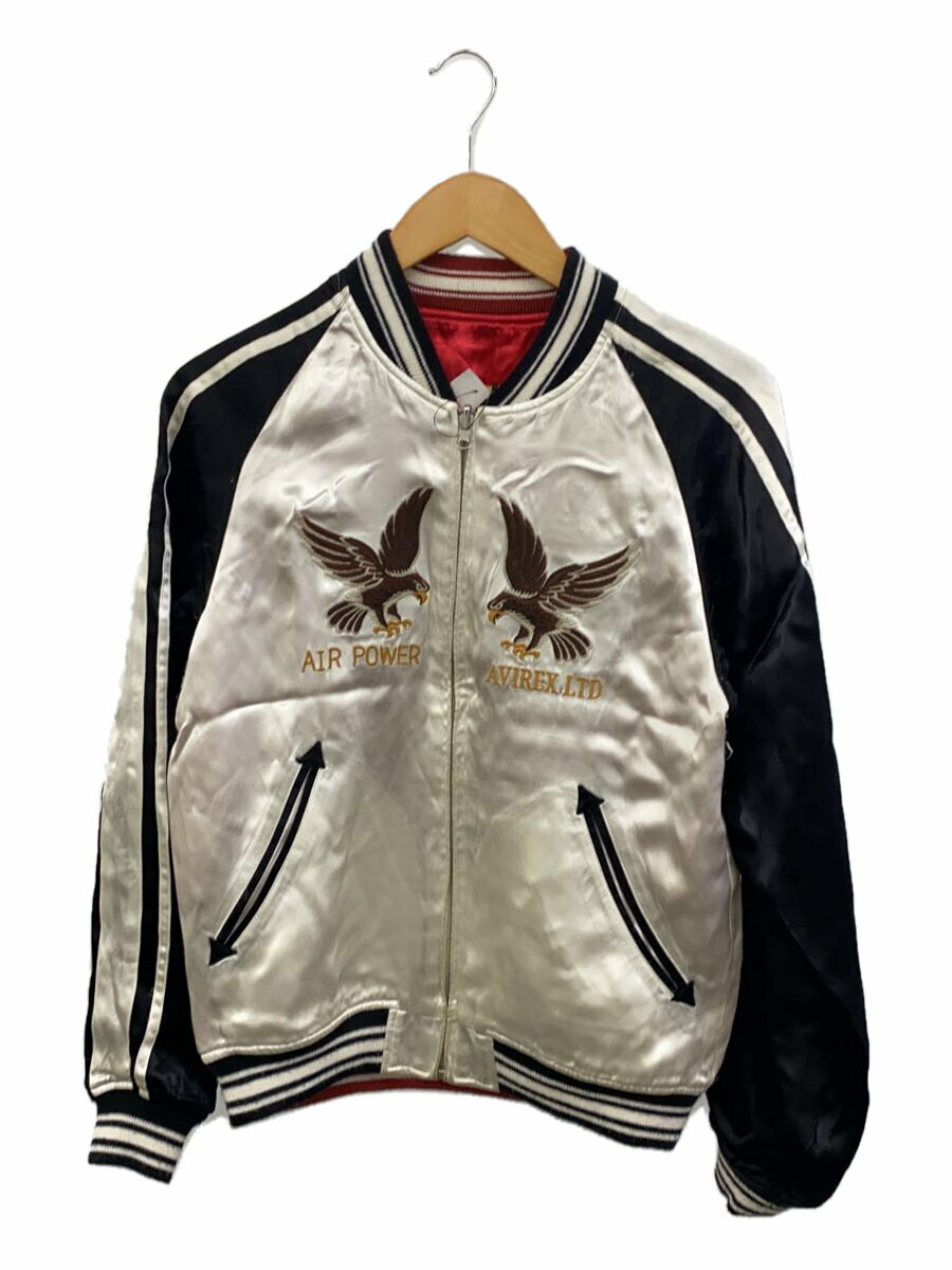 【中古】AVIREX◆スカジャン/M/レーヨン/WHT/RED/6162149【メンズウェア】