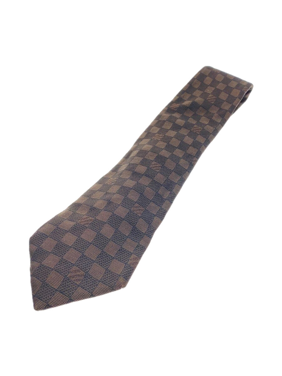 【中古】LOUIS VUITTON◆ネクタイ/シルク/BRW/総柄/メンズ【服飾雑貨他】