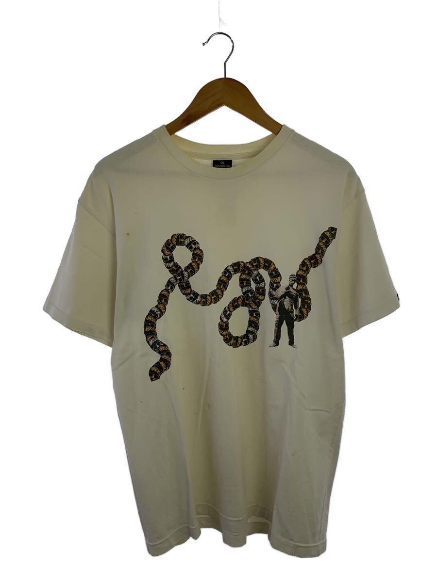STUSSY◆～00s/CUSTOMADE/シャツ/--/コットン/WHT/プリント/OLD/USA製//